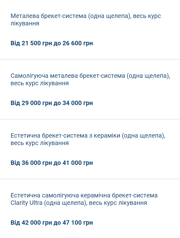 Скільки зараз коштує поставити брекети в Києві: ціни на різні види